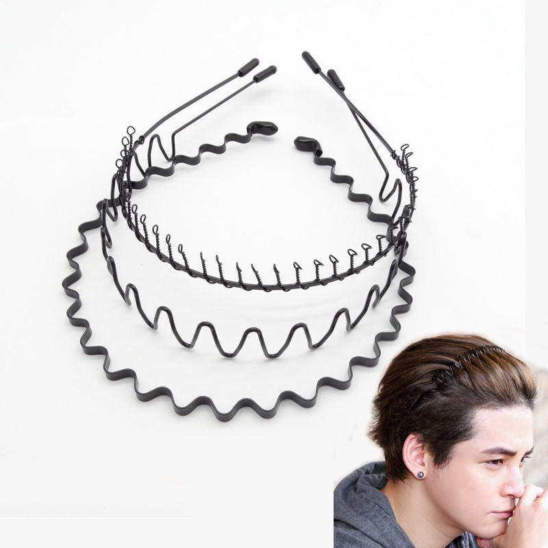 Fashion Black Metal Waved Spor – Men Fashion Hair Style recenzja i cena
