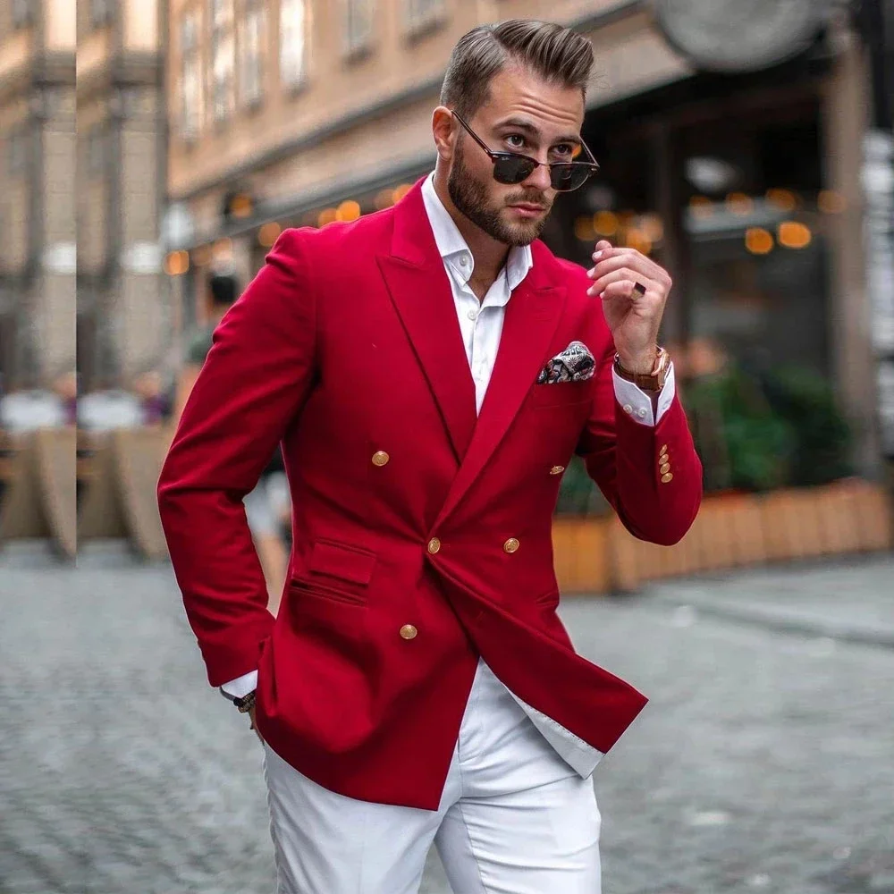 Red Jacket White Pant Double B – Mens Fashion Blazer recenzja i cena