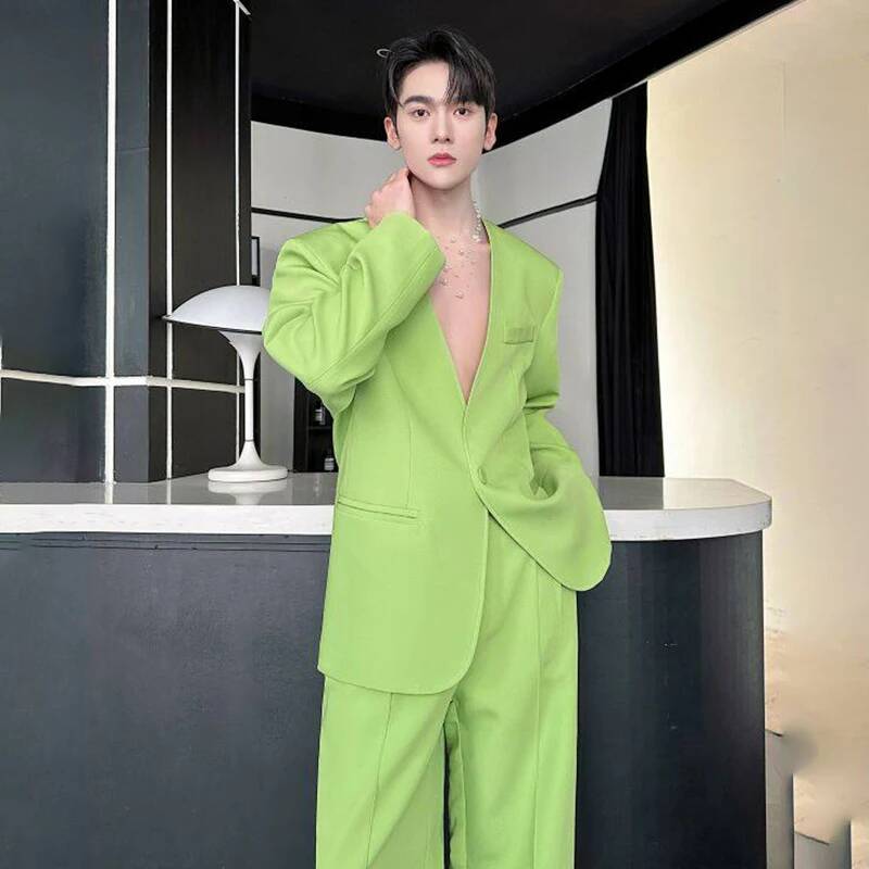 LUZHEN 2026 Spring New Solid C – Mens Fashion Blazer recenzja i cena