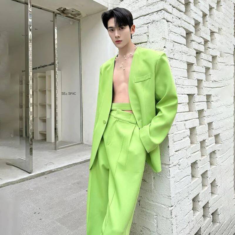 LUZHEN 2026 Spring New Solid C – Mens Fashion Blazer recenzja i cena