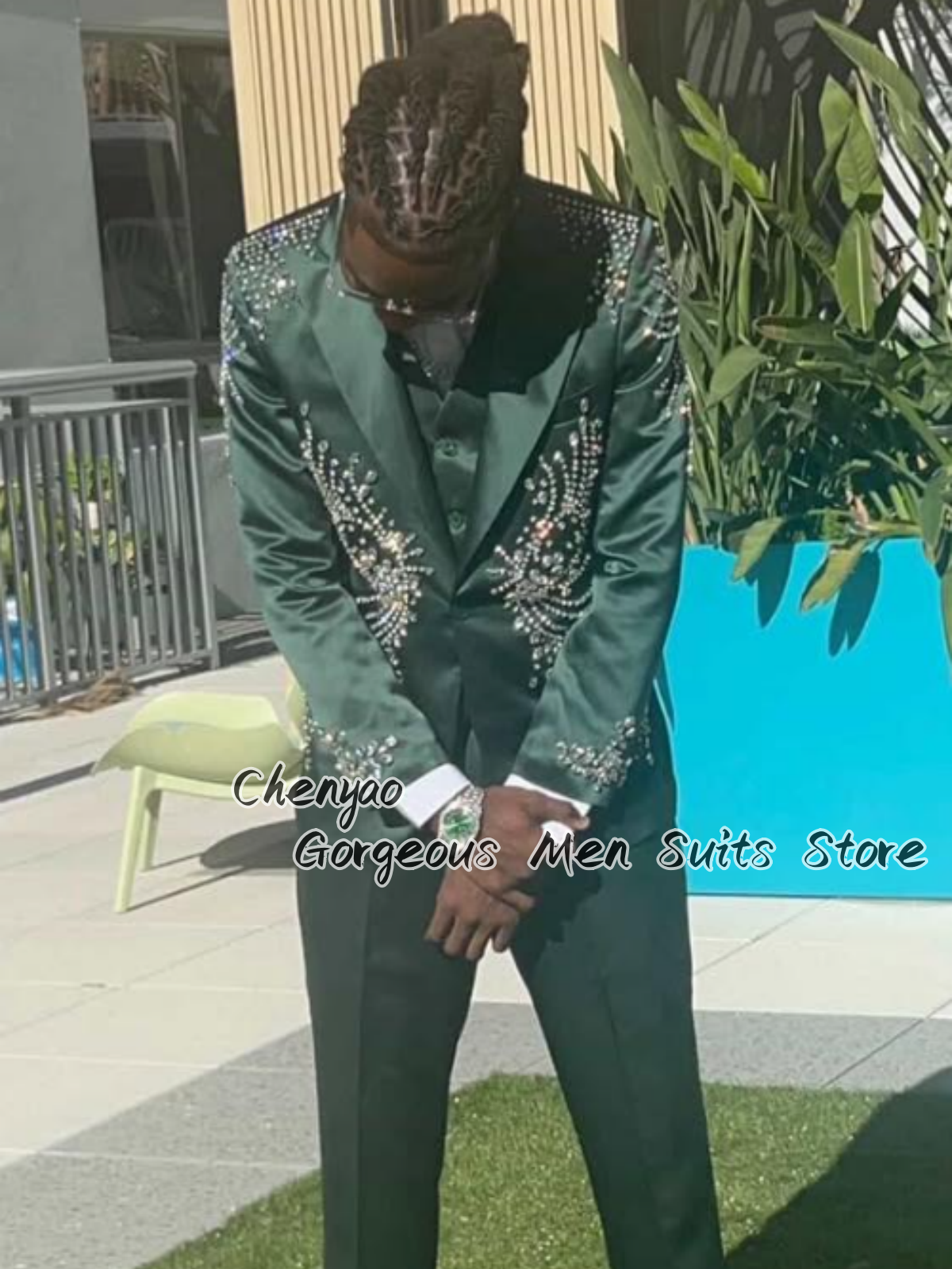 Elegant Fashion Rhinestone Men – Mens Fashion Blazer recenzja i cena