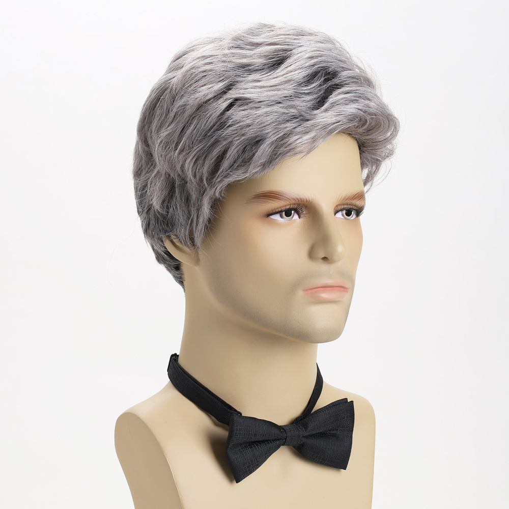 Synthetic Silver Grey Short Wi – Men Fashion Hair Style recenzja i cena