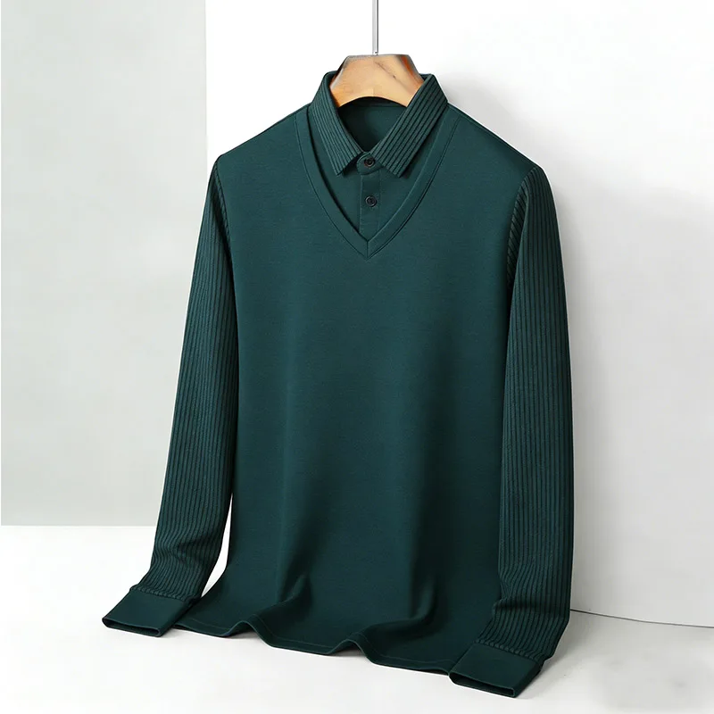 Men's Fake Two Piece Shirt Col – Men'S Fashion Undershirt recenzja i cena