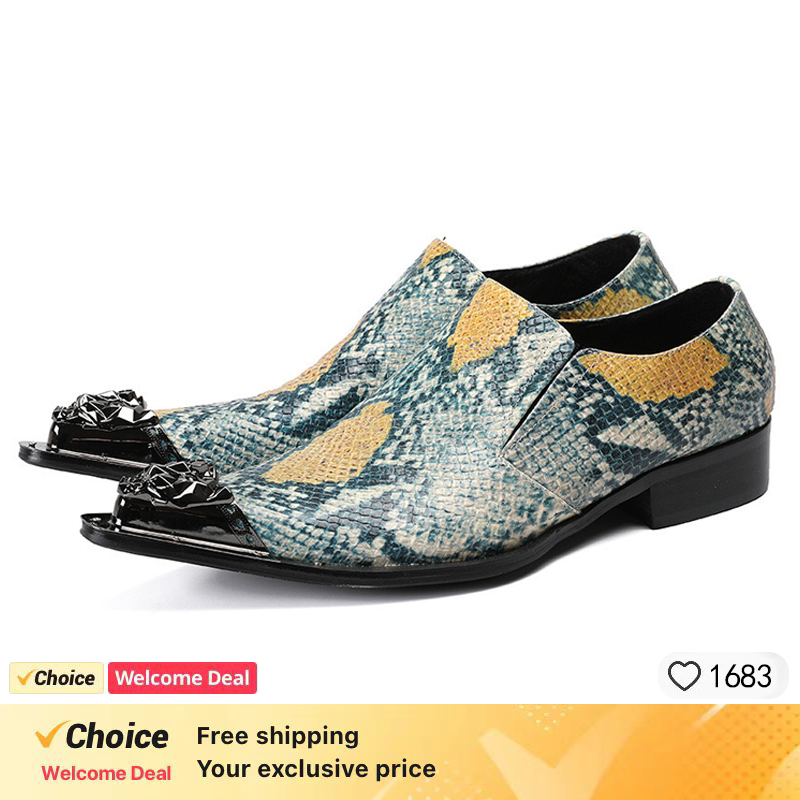Men's Retro Red Snakeskin Poin – Men'S Fashion For Wedding recenzja i cena